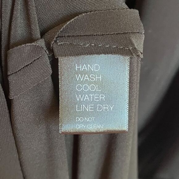 Norma Kamali Maxi Turtleneck Dress Gown Size S Black Stretch Minimalist Luxury - Picture 12 of 13